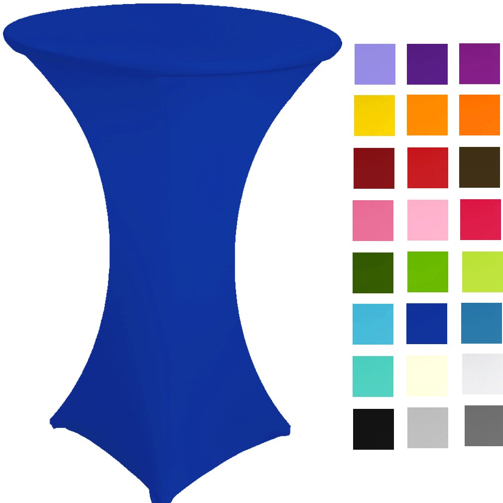 Spandex Poseur Table stretch Cover Cocktail Tablecloth Ø 60 cm 4 legs (blue royal)