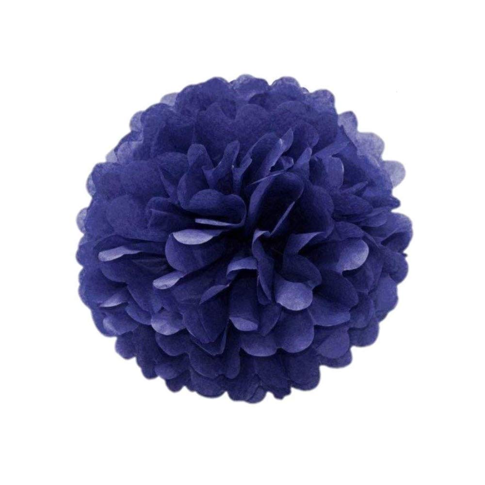JZK 10pcs 25cm Dark Blue Tissue Paper Hanging pom poms Flower Ball Decorative Pompom Party Decorations for Wedding, Birthday, Baptism, Baby Shower, Holy Communion, Girls Bedroom