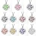 HOUSWEETY Aromatherapy Essential Oil Diffuser Necklace-Stainless Steel Locket Pendant,11 Refill Pads(Non-engraving)