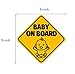 NEW DESIGN: Reflective and Magnetic Baby on Board Sign for Your Car or Auto (2 Pack) by Bayamo