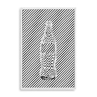 Framed Canvas Wall Art Modern Geometric Pattern Canvas Prints Home Artwork Decoration for Living Room,Bedroom - 16x24 inches