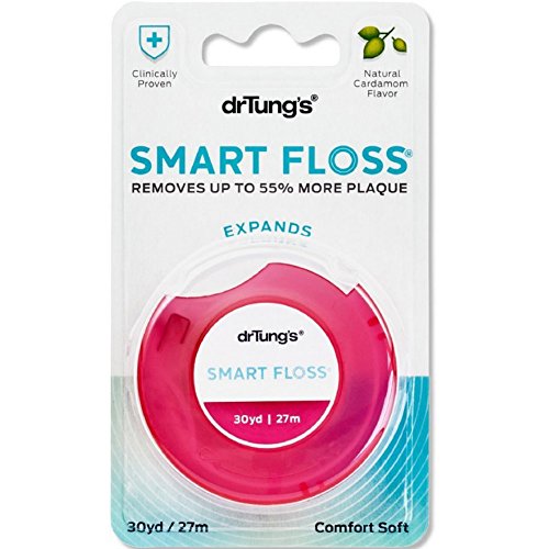 Dr. Tung's Smart Floss, 30 yds, Natural Cardamom Flavor 1 ea Colors May Vary (Pack of 18)