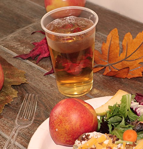 (100 Count) 12 oz Disposable Clear Plastic Cups - BPA Free Bulk Cup Set