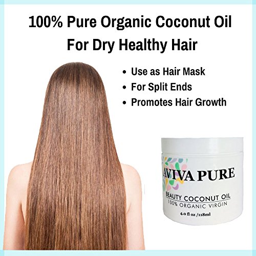Organic Coconut Oil for Face Body Hair & Nails, Hair Growth & Stretch Marks. Unrefined Coconut Oil Skin Moisturizer and Makeup Remover (4oz) - Thumbnail 5