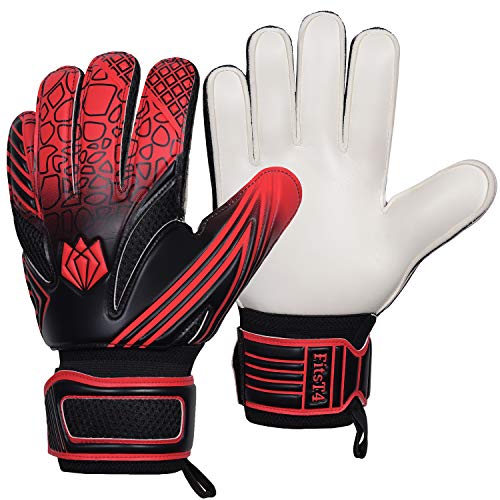 FitsT4 Kids Goalie Gloves Soccer Goalkeeper Gloves with Double Wrist