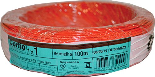 Cabo Flexível 1,0mm Vermelho Corfio Com 100m