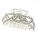 beautyxyz Rhinestone Metal Claw Hair Clip for Womens, white, X-Large