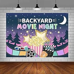 Sendy 7x5ft Movie Night Backdrop Backyard Movie