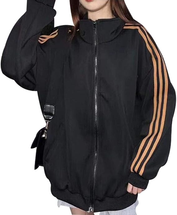 Amazon Shuosen ジャケットレディース 長袖 ゆったり かっこいい スポーツ ジャケット カジュアル シンプル ジャンパー コート ジャケット 通販