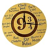 HT Platform 9 ¾Harry Potter Wall Clock By Handmade Wooden Timepiece For HP Fans &Enthusiasts –MagicalDecorative Piece For Your Home, Bedroom, Office –PerfectUnisex Gift For Kids, Teens &Adults