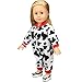 16 Inches Bitty Baby Doll's Clothes, Black and White Dairy Cows by AOFUL