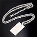 U7 Islamic Quran Inscription Square Pendant Stainless Steel Chain Muslim Jewelry Allah Necklace