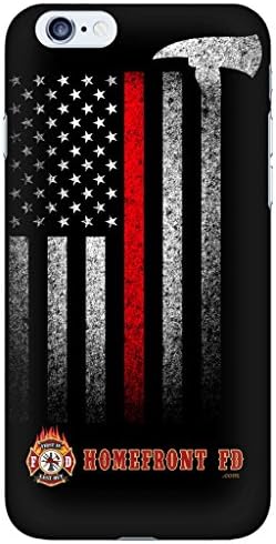 Thin Red Line Fire Fighter Department -Rubber Case for Apple iPhone 6, 6S (4.7" screen), Made and Shipped from USA and delivered within 8 Days. Includes screen protector . Style 74