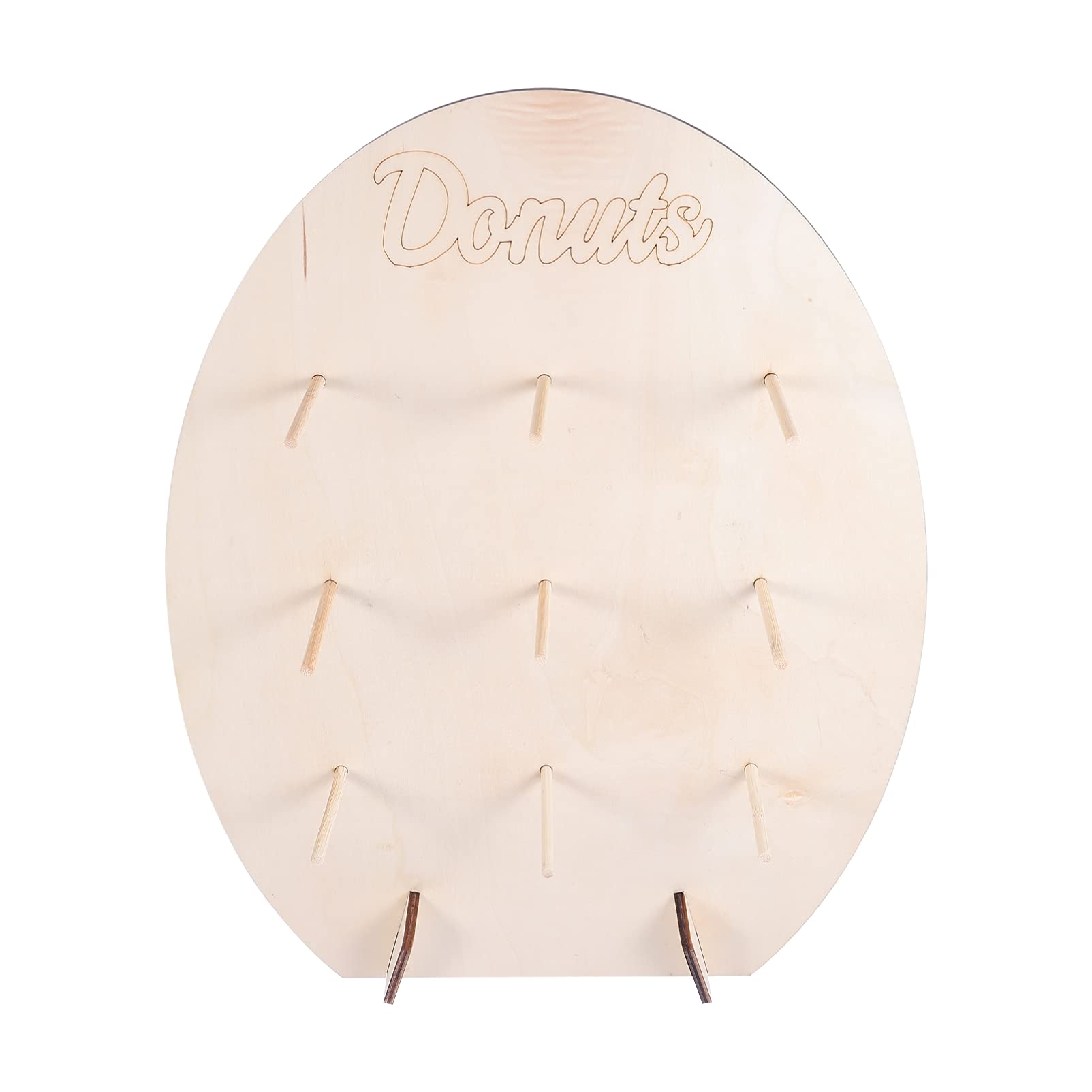 Amosfun Cookie Stands Wooden Display Stand Wooden Donut Holder Egg- shaped Display Rack Doughnut Holder Board for Parties Sweets Tables Baby Shower Wedding Treats Dessert Stands Donut Stand Wedding