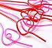 Heart Shaped Drinking Straws Krazy Loop - Valentines Day Party Supplies Decorations 36Ct