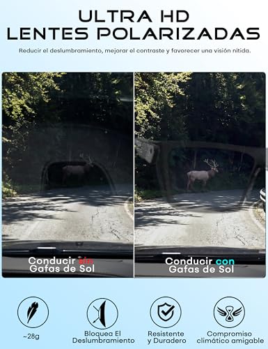 ATTCL - Lentes de sol polarizados deportivos para hombres y mujeres, para ciclismo, conducción, pesca, 100% protección contra los rayos ultravioleta