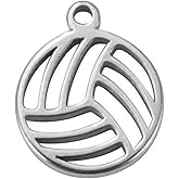 KitBeads 20pcs 304 Stainless Steel Volleyball Charms Silver Tone Sport Mini Volleyball Charms for Jewelry Making Bracelets Necklace Bulk