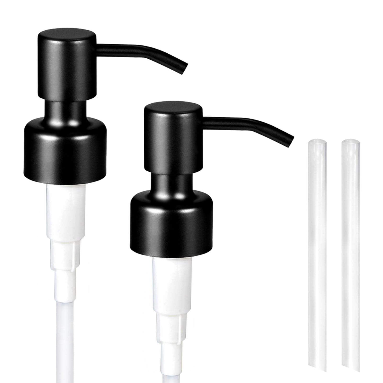 Photo 1 of ***SIMILAR IMAGE***Komashr 2PC Soap Dispenser Lids - 304 Stainless Steel Replacement Pump with Waterproof Label Stickers 4 Pack Tubes Fit 28/400 Thread Neck Bottles?for Dish Soap, Lotions, Conditioner,Shampoo(Black)