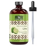 Beauty Aura 100% Pure Lime Oil 4 Fl oz - 100% pure and undiluted - Therapeutic Grade