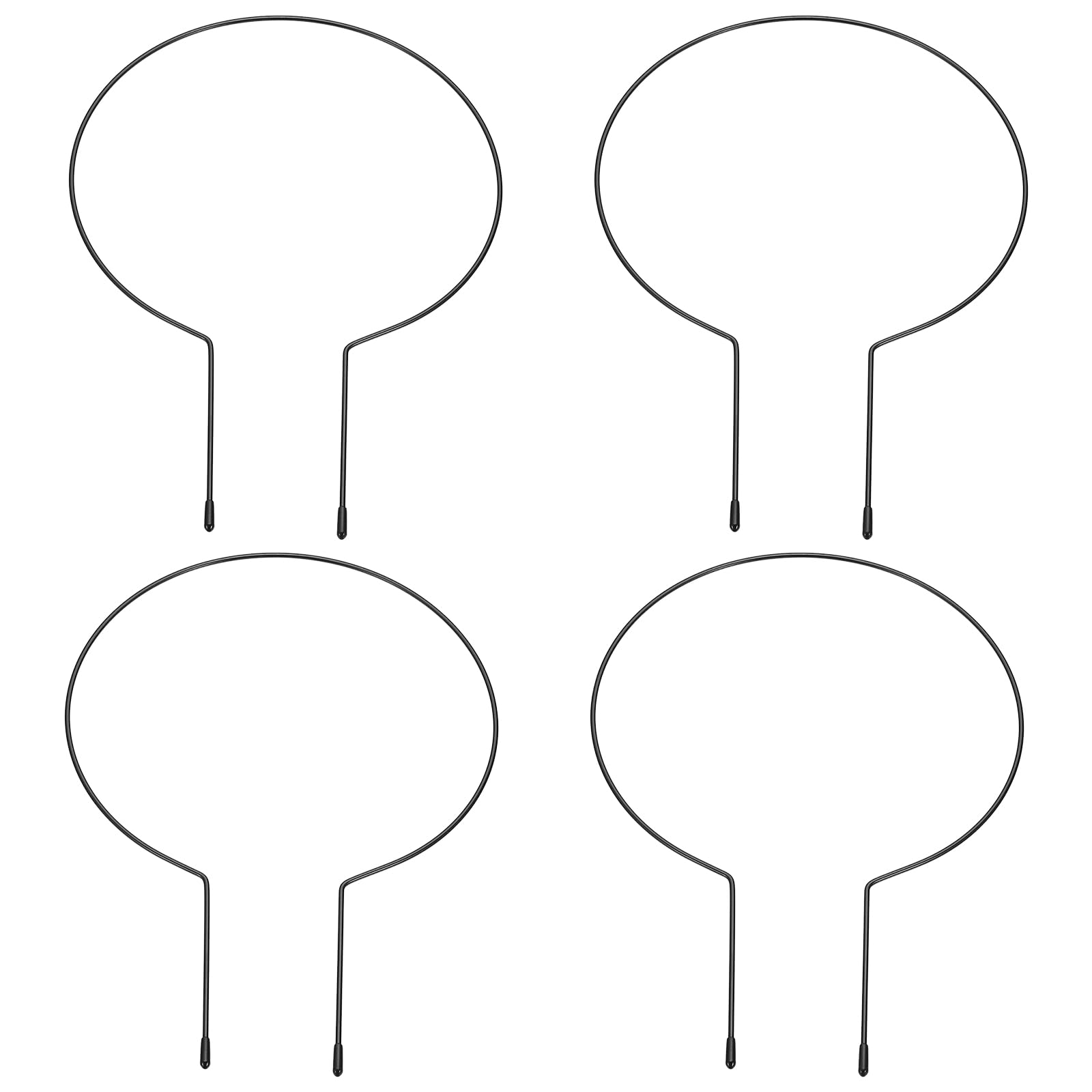 PATIKIL 13.4 x 9.1Inch Circle Metal Plant Trellis, 4 Pcs Plants Climbing Holder Rack Vine Stem Support Wire Opened for Indoor Potted Climbing Plants, Black