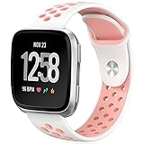NO1seller Top Fitbit Versa Bands for Women Men Small Large, Soft Silicone Sport Strap Replacement with Ventilation Holes for Fitbit Versa Fitness Smart Watch