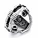 ELFASIO Skull Rings for Men Stainless Steel Gothic Vampire Bloody Red Enamel Coffin Bike Jewelry Size 8-14