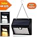 [Bright 44 LED 2 Color Light] Intelligent Solar Powered Motion Sensor Lights- Day / Night Auto On / Off- 4 Modes Waterproof Outdoor Wireless Exterior Security Lighting with Hanging Hook