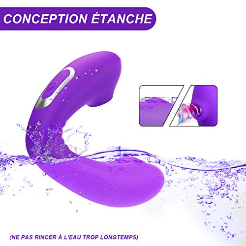 CoralKiss Masseur Électrique, Masseur Portable, Recharge par Connexion USB, Silicone Médical, Violet