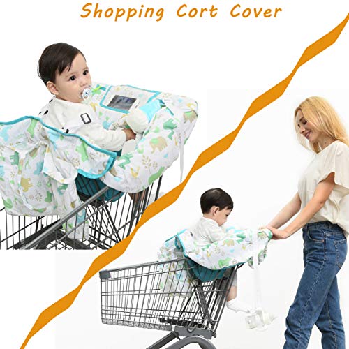 SDADI 2-in-1 Shopping Cart Cover, High Chair Cover for Baby and Toddler, Unisex for Boy or Girl, Carry Bag Attached, White