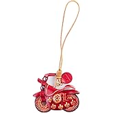 NEWGOCRAFT Keychain Charms 3D Cute Genuine Leather Handmade Crafts Pendant Keychains Accessorie (Motorcycle)