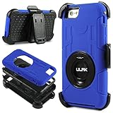 iPhone 6 Plus Case, ULAK Case for Apple iPhone 6 Plus 5.5 inch Belt Clip Holster Heavy Duty Rugged Hybrid Shockproof Combo Kickstand Cover With Screen Protector and Stylus (Blue+Black)