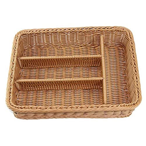 BGFAVCV Rattan Cutlery Basket Cutlery Basket Storage Cutlery Chopstick Basket Rattan Desktop Drawer