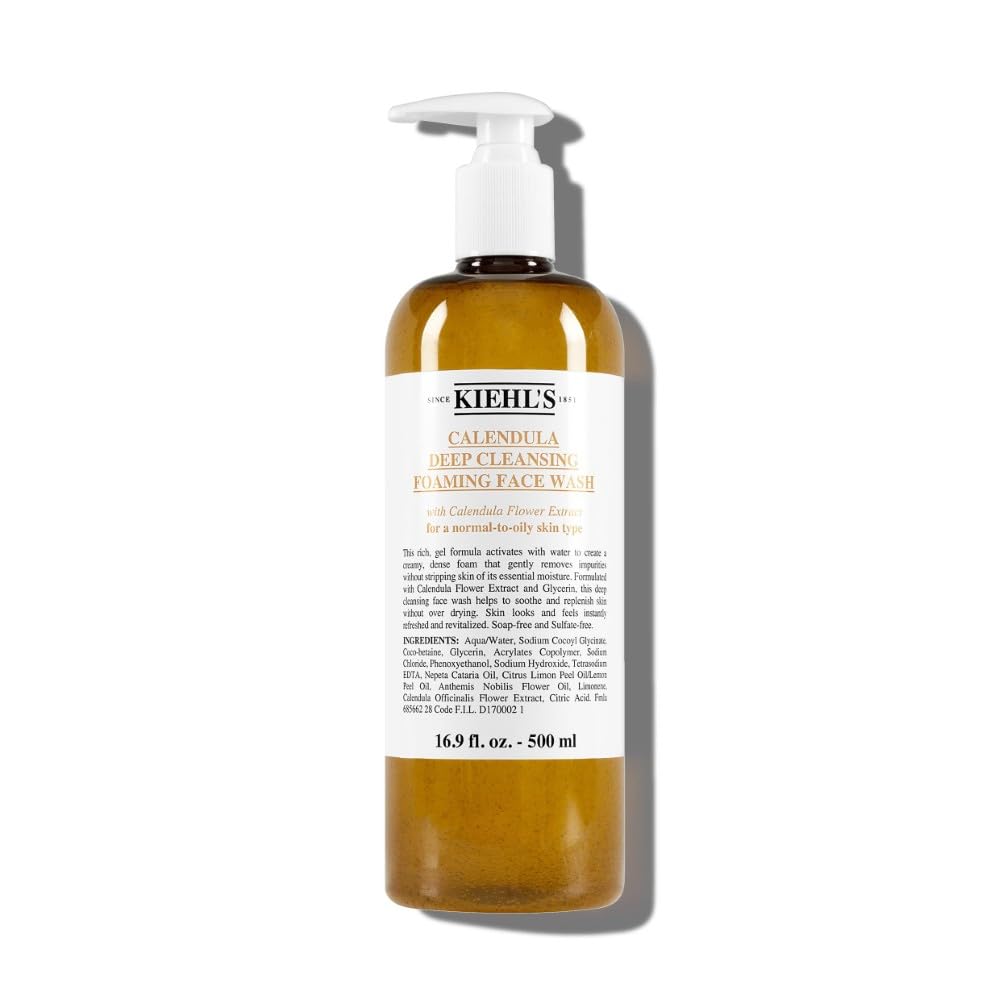 Kiehl's Calendula Deep Cleansing Foaming Face Wash, Sulfate Free, 500Ml
