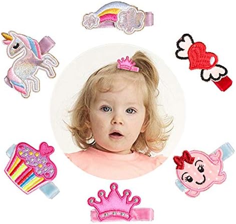 Baby Hair Clips – 6 Pack Baby Barrettes for Fine Hair, Fully Lined Baby Girl Hair Clips, Perfect Baby Birthday Gifts or Baby Shower Gifts for Infant Toddler Newborn Baby Hair Accessories