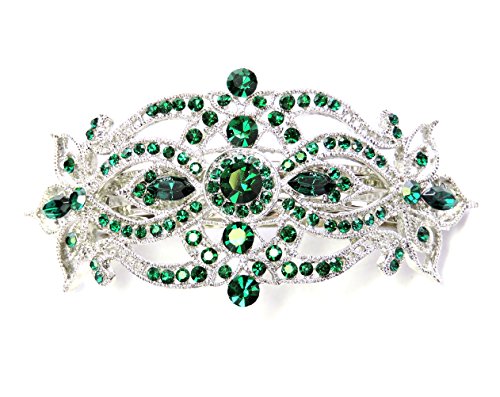 Faship Emerald Color Green Big Hair Barrette