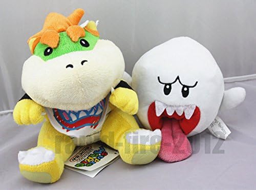 2pcs Super Mario Bro. Bowser Jr./Koopa 7" &amp; Boo Ghost 6" Plush Doll Soft Toy