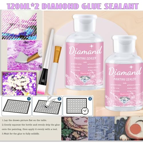 Lenxnmy 247Pcs DIY Diamond Painting Tools Kit with Light Table for Tracing A3, Diamond Art Sealer, Diamond Correction, DIY Craft