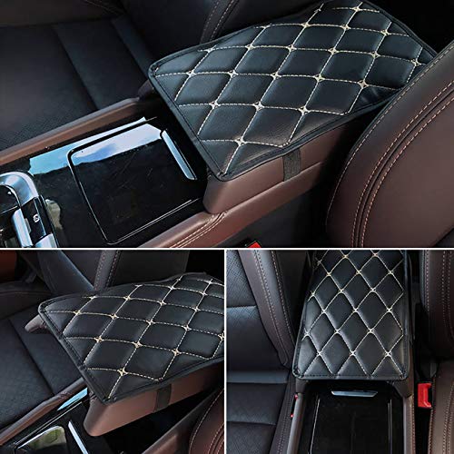 Uheng Car Center Console Cover, Universal Car Armrest Cover Protector, PU Leather Auto Arm Rest Cushion Pads, Fit for Most Vehicle, SUV, Truck Car Accessories