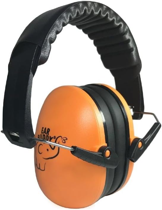 Ear Buddy Kids Ear Protection Safety Ear Muffs, Noise Reduction Hearing Protection for Kids, Toddler Ear Protection for Shooting Range for Kids Children (Orange)