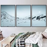 3 Piece Framed Canvas Wall Art Snow Mountain Canvas Prints Home Artwork Decoration for Living Room,Bedroom - 16