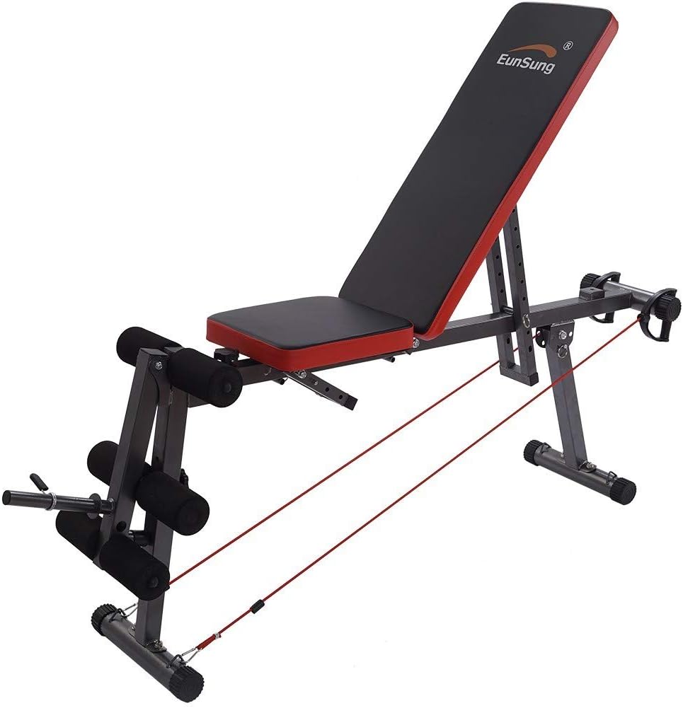 YESWOMAN Home Gyms Adjustable Weight Bench Barbell Lifting Workout Machine Fitness Strength Machine for Total Body Training
