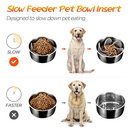 Palifel Slow Feeder Dog Bowls Insert for Small Medium Large Dog Bowl