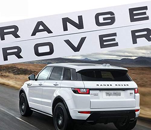 1Set 3D Head Cover Hood Front Letters Emblem Tailgate Emblem Sports Line Badge Letter Emblem Sticker Nameplate for Range Rover, Range Rover Sport, Evoque, etc (Black)