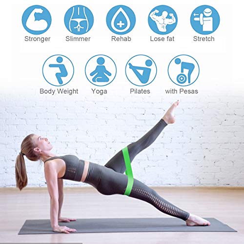 Frebw Mini Resistance Loop Bands,Premium Exercise Fitness Band Best for Stretching, Crossfit, Pilates, Yoga, Physical Therapy, Home Gym