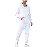 JIHUILAI Mens Tracksuit, Track Jackets and Pants 2 Piece Outfit Mens Hoodie Sweatsuit Full-Zip Fleece Jogger Set, S-3XL