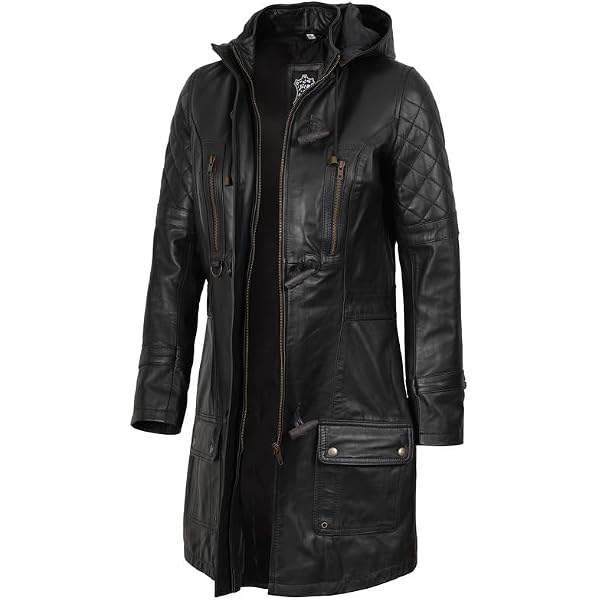 BGSD Women Irene Hooded Lambskin Leather Parka Coat (Also