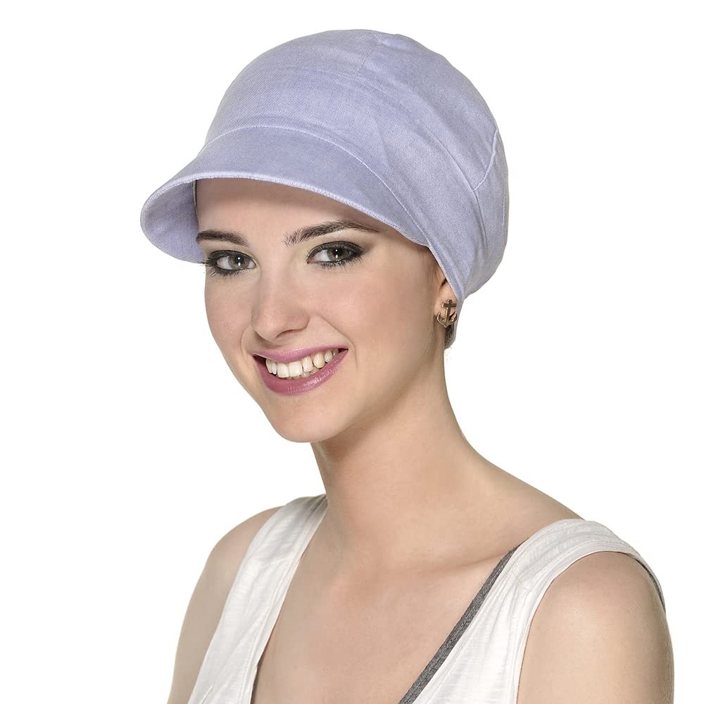 CAREBELL Light Denim Cotton Denim Cap for Alopecia and Hair Loss
