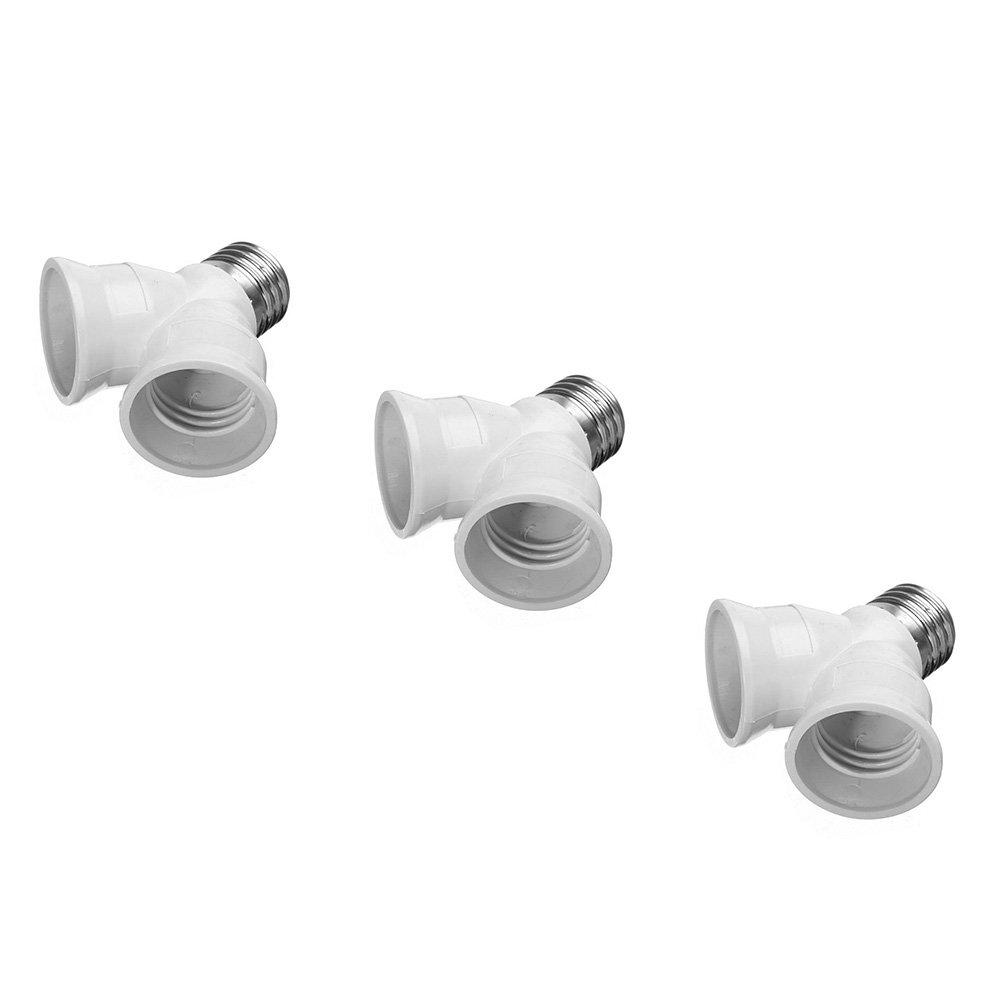 FINELED E27 Splitter Light Adapter, E27 Twins Lamp Holder for Light Lamp Bulb Holder Fitting