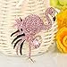 EVER FAITH Women's Austrian Crystal Graceful Enamel Flamingo Bird Brooch Light Pink Gold-Tone