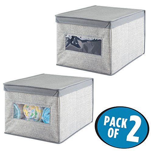 Mdesign fabric baby nursery closet storage organizer bo…